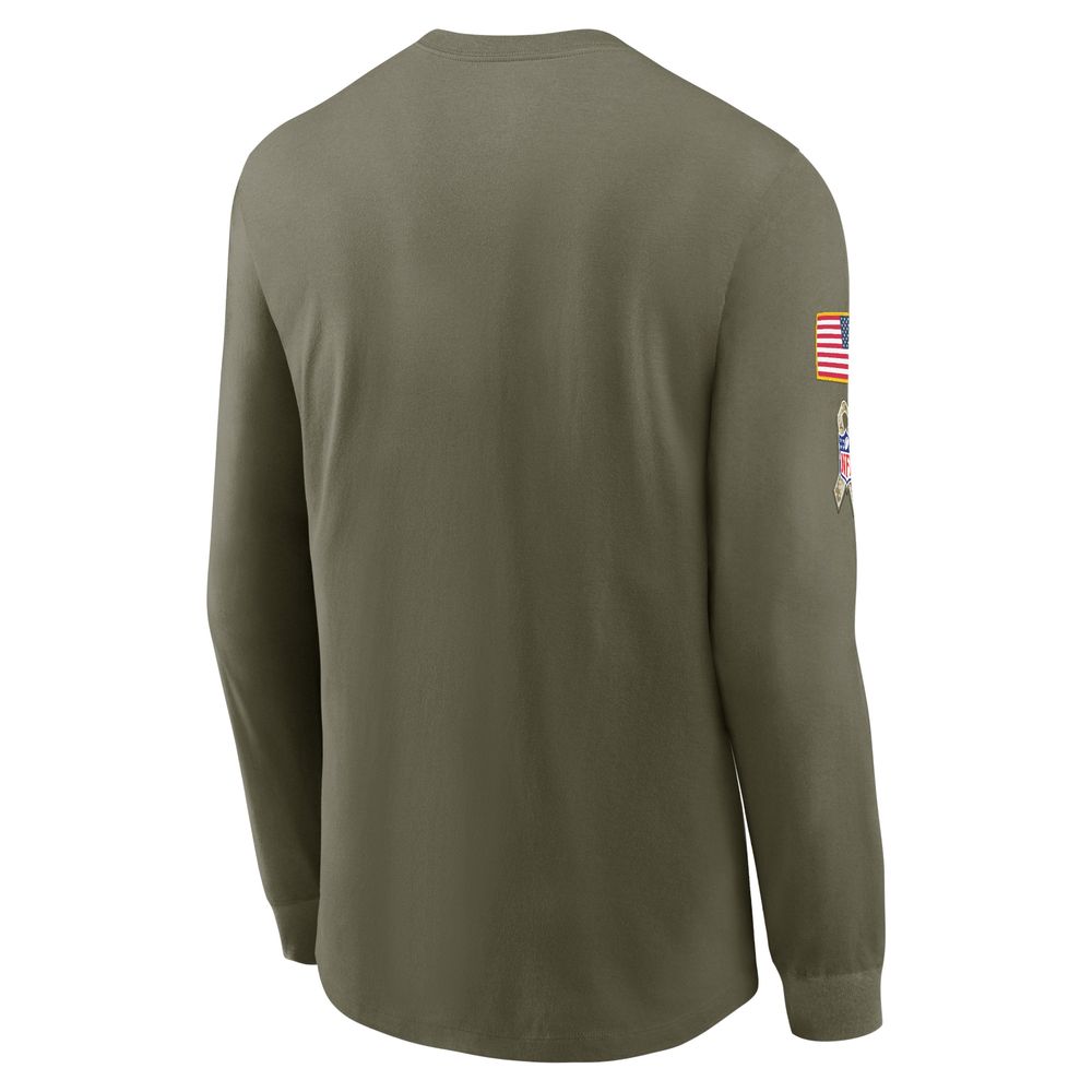 Men's Nike Olive New York Giants 2022 Salute To Service - Team Logo Long Sleeve T-Shirt