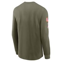 Men's Nike Olive New York Giants 2022 Salute To Service - Team Logo Long Sleeve T-Shirt