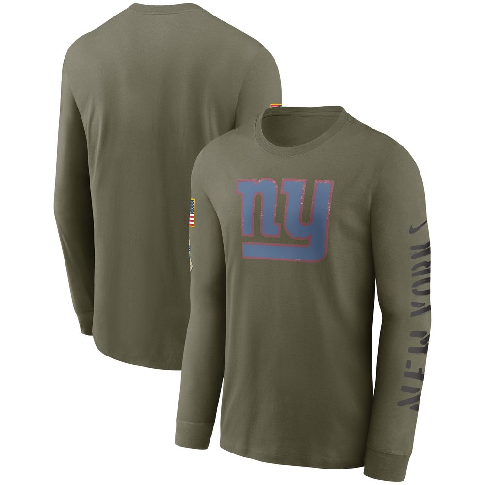 Men's Nike Olive New York Giants 2022 Salute To Service - Team Logo Long Sleeve T-Shirt