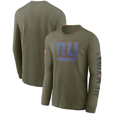 Men's Nike Olive New York Giants 2022 Salute To Service - Team Logo Long Sleeve T-Shirt