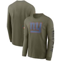 Men's Nike Olive New York Giants 2022 Salute To Service - Team Logo Long Sleeve T-Shirt