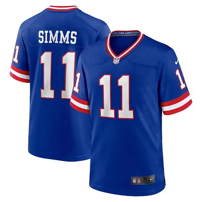 Maillot de match alternatif Nike Phil Simms Royal pour homme, joueur retraité des New York Giants