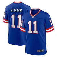 Maillot de match alternatif Nike Phil Simms Royal pour homme, joueur retraité des New York Giants