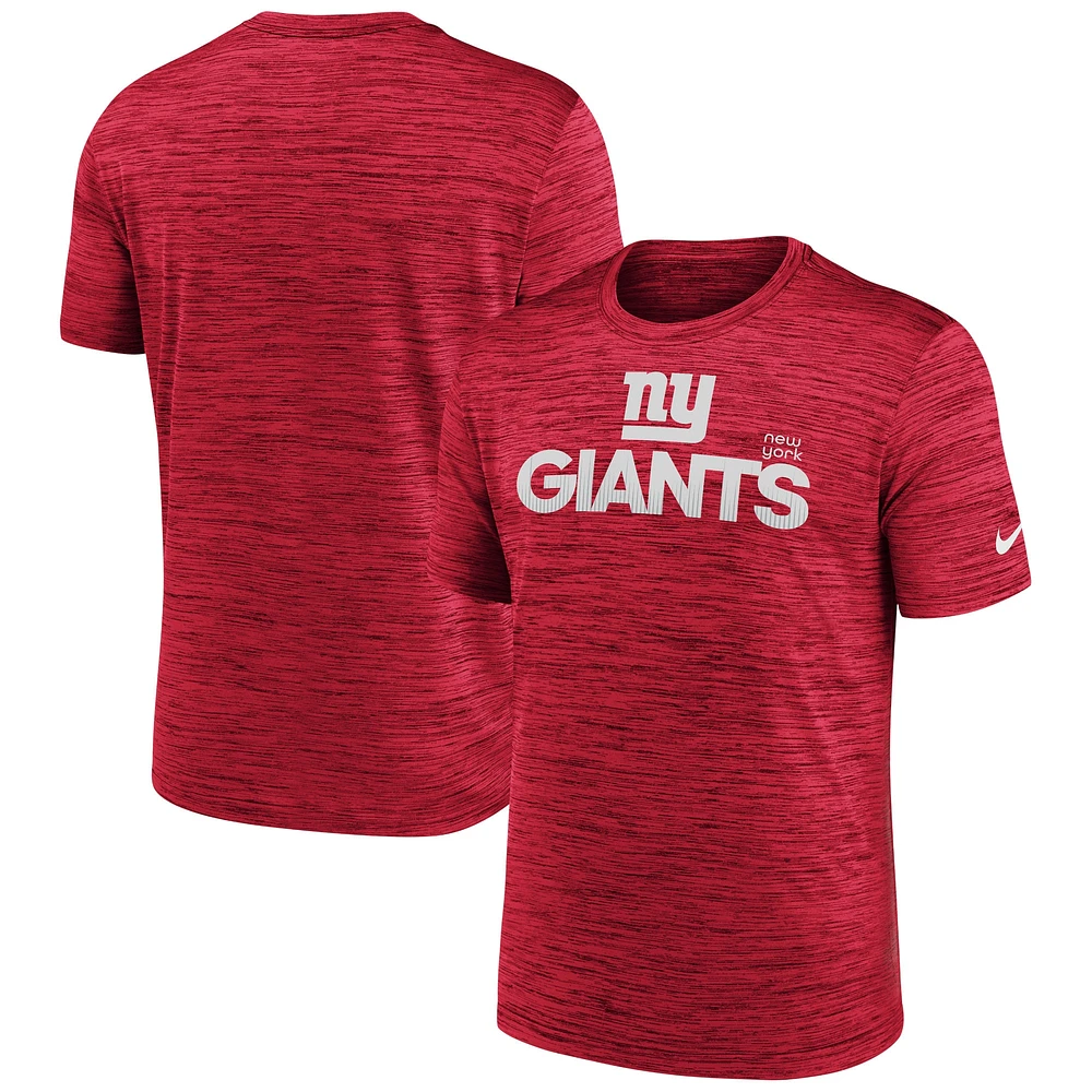 T-shirt Nike New York Giants Blitz Velocity Modern Performance pour homme Rouge