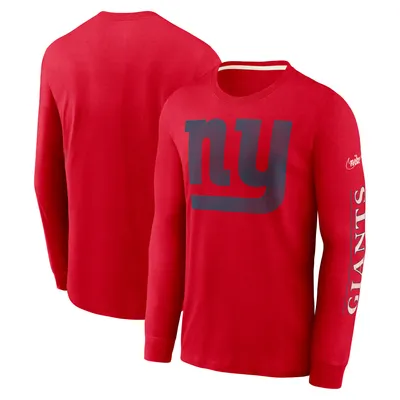 T-shirt à manches longues mode Nike New York Giants pour homme rouge