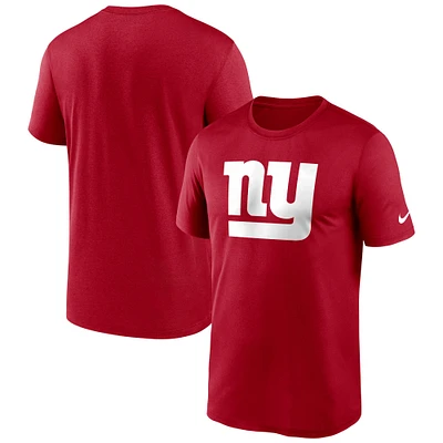 T-shirt de performance à logo légende des Giants New York Nike pour homme rouge