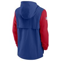 Men's Nike Royal/Red New York Giants Sideline Player Quarter-Zip Hoodie