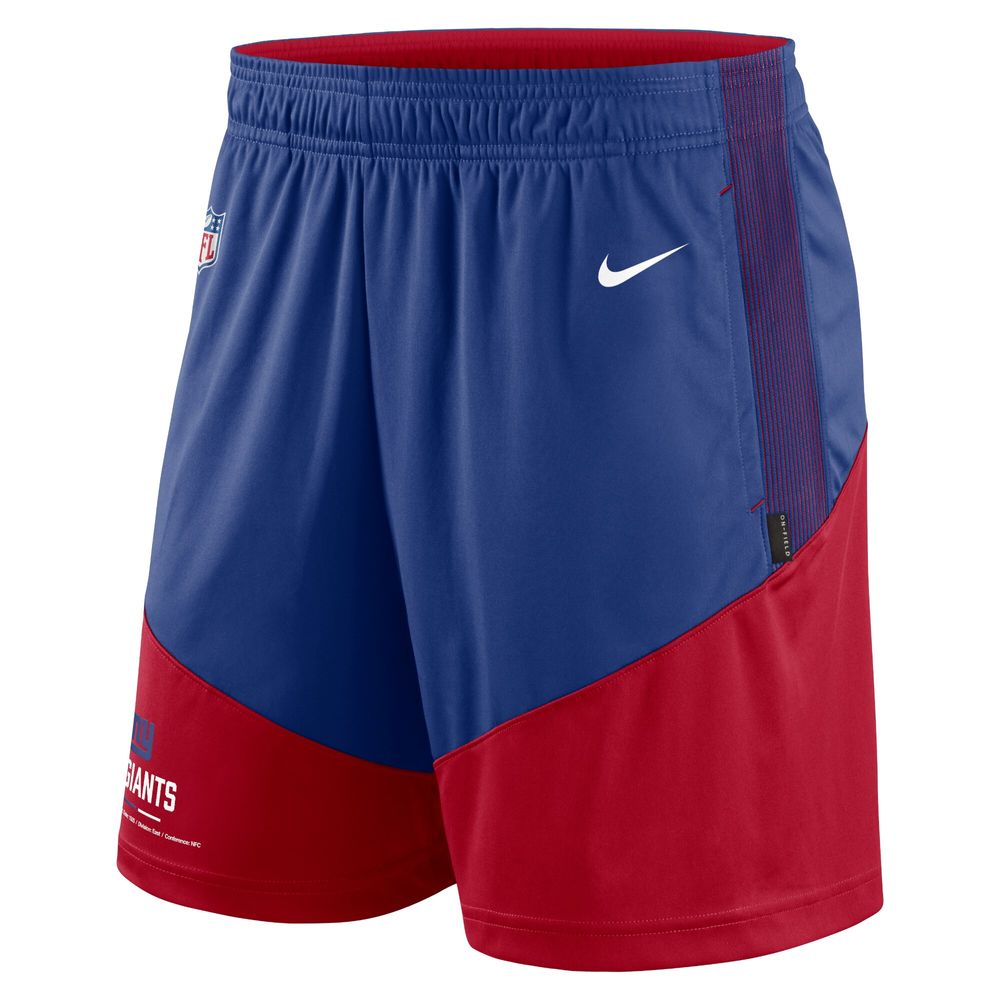 Men's Nike Royal/Red New York Giants Sideline Primary Lockup Performance Shorts