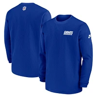 Men's Nike Royal New York Giants 2023 Sideline Alternate Logo Waffle Knit Long Sleeve T-Shirt