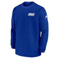 Men's Nike Royal New York Giants 2023 Sideline Alternate Logo Waffle Knit Long Sleeve T-Shirt