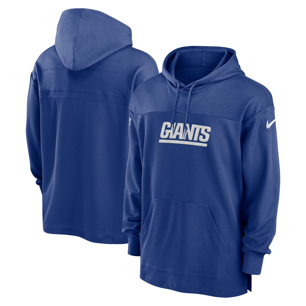 Haut à capuche léger et performant Nike Royal New York Giants 2023 Sideline pour homme