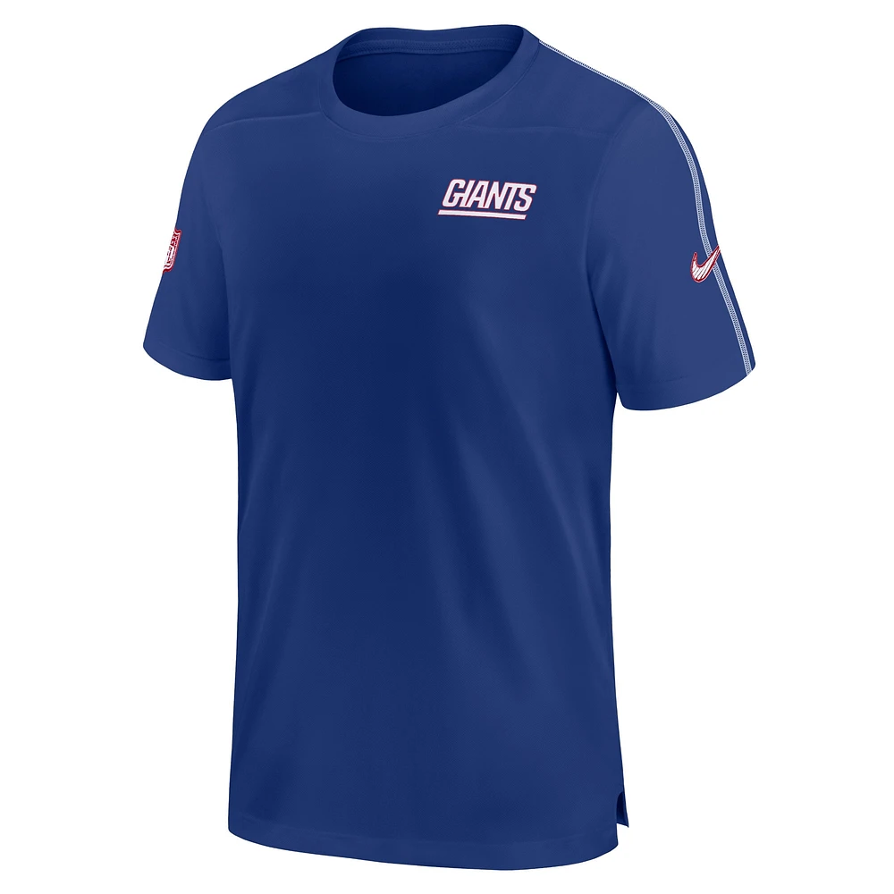 T-shirt Nike Royal New York Giants 2024 Sideline Coach UV Performance pour homme