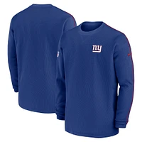 Men's Nike Royal New York Giants 2024 Sideline Coaches Long Sleeve Top