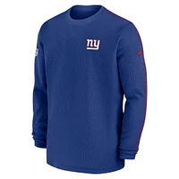 Men's Nike Royal New York Giants 2024 Sideline Coaches Long Sleeve Top