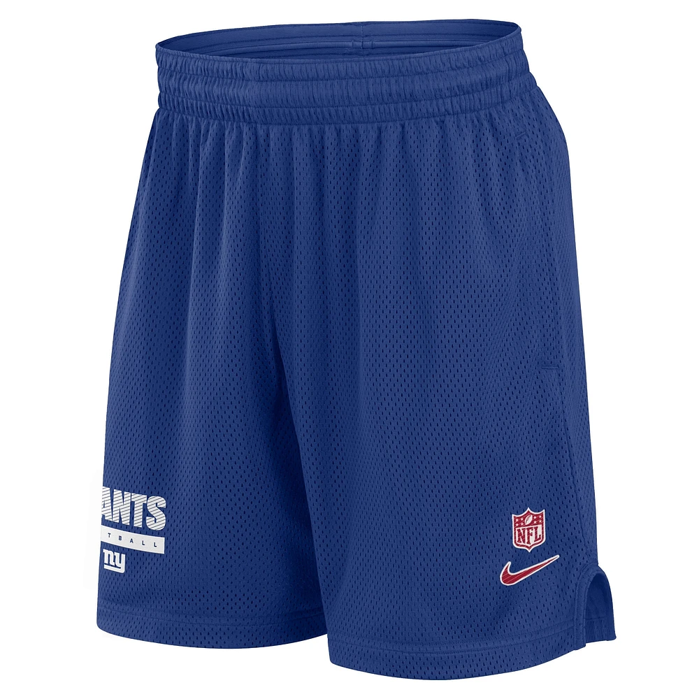 Men's Nike Royal New York Giants 2024 Sideline Performance Mesh Shorts