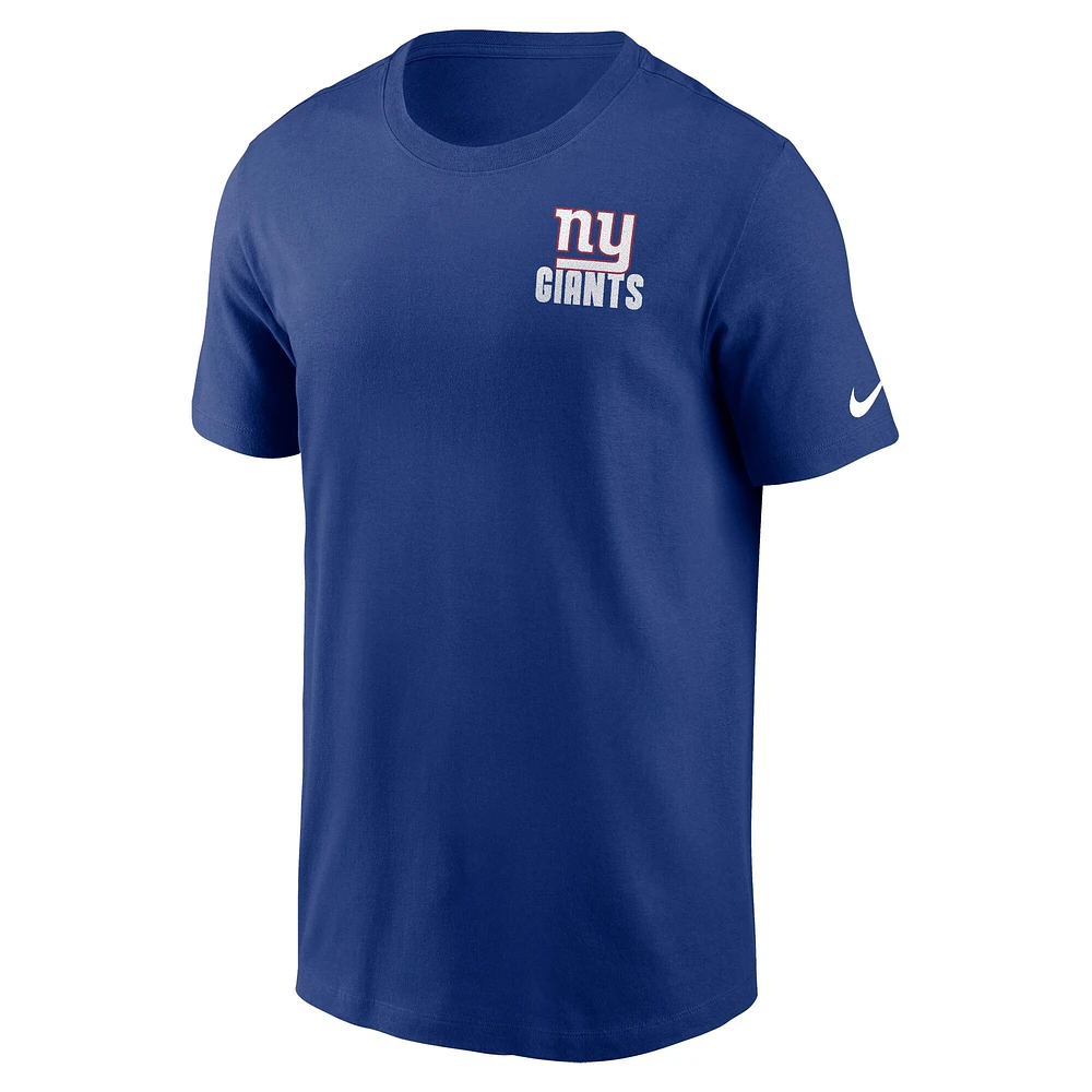 T-shirt essentiel Nike Royal New York Giants Blitz pour homme