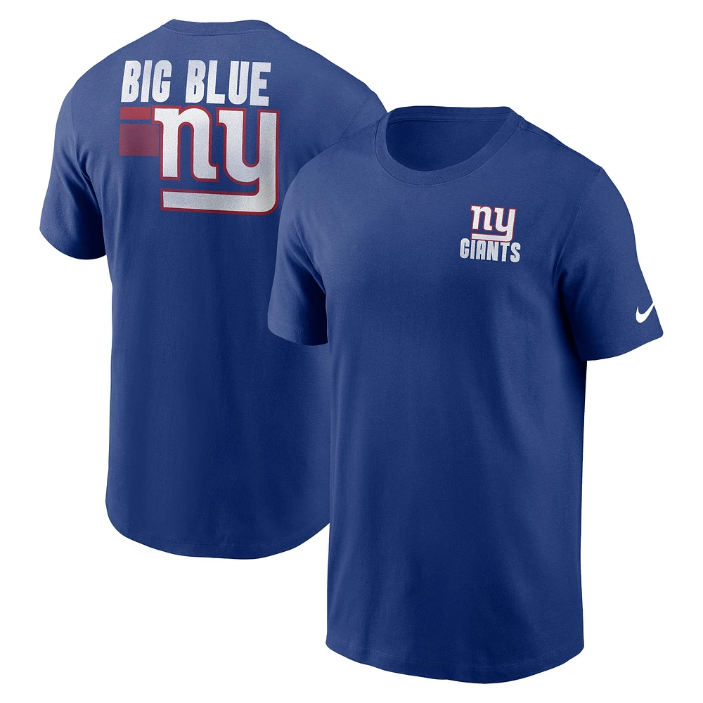 T-shirt essentiel Nike Royal New York Giants Blitz pour homme