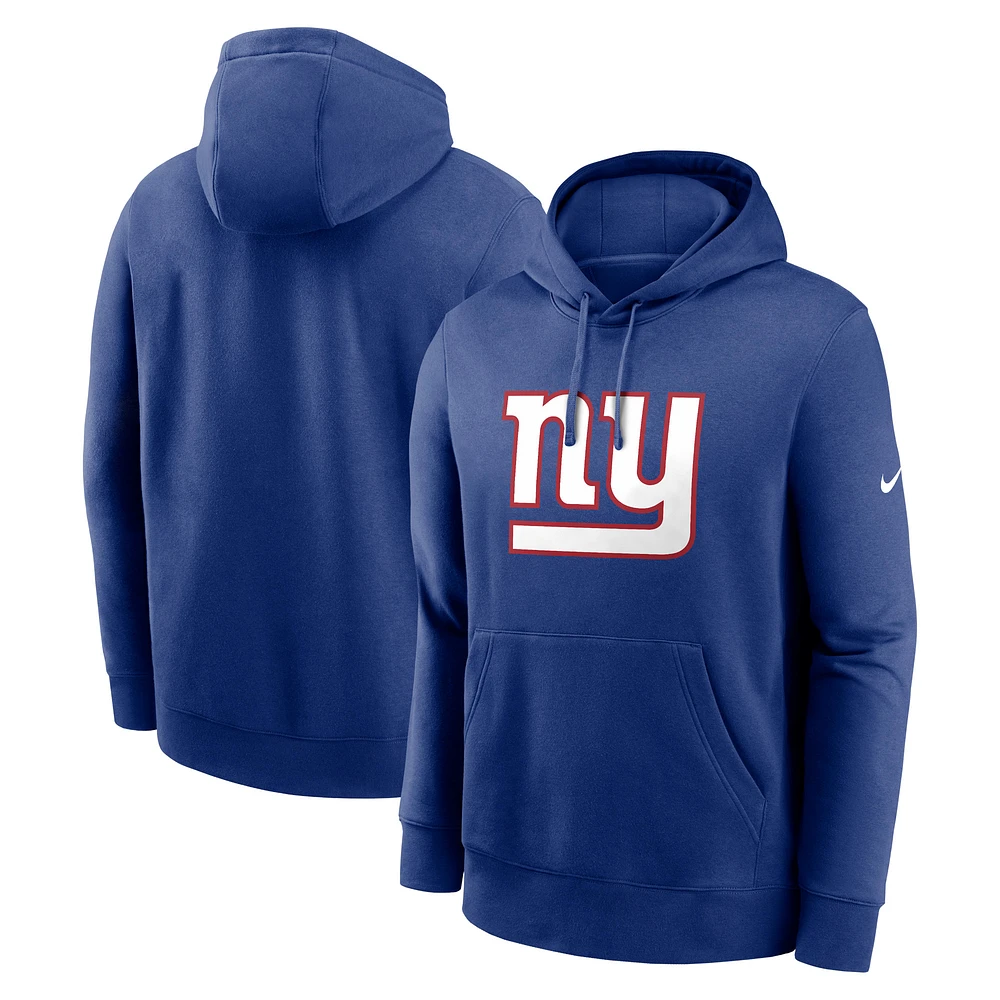 Men's Nike Royal New York Giants Club Logo Pullover Hoodie