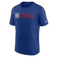 T-shirt Nike Royal New York Giants Exceed Performance pour homme