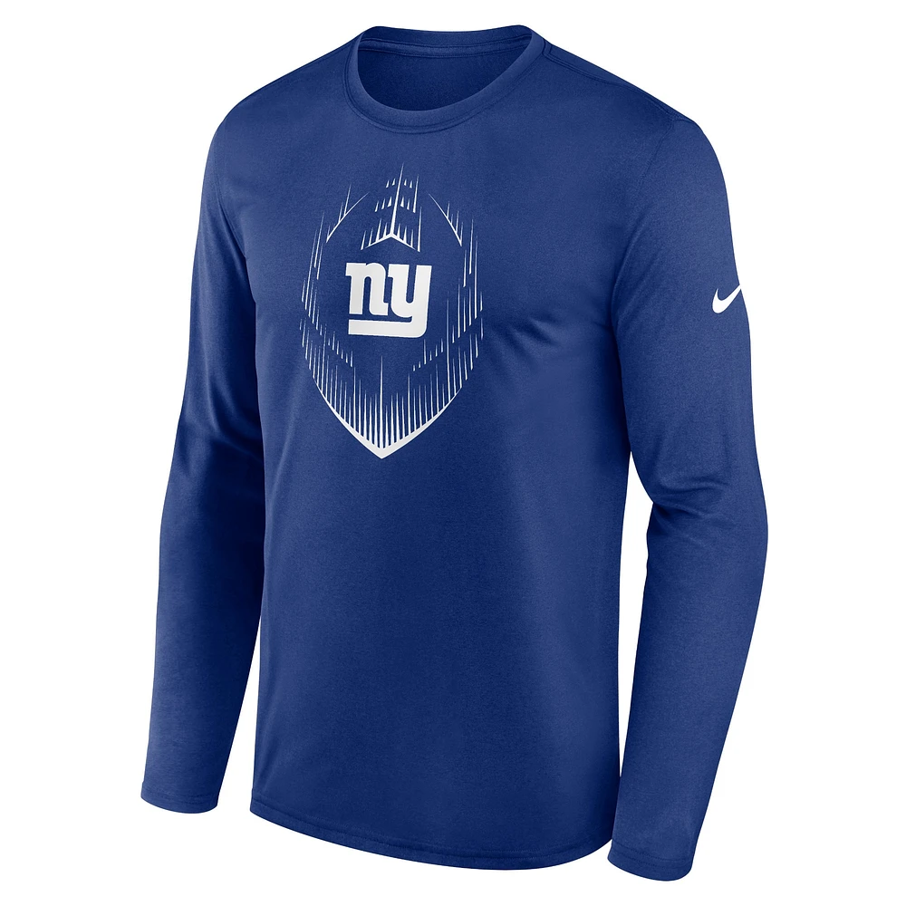 Men's Nike Royal New York Giants Icon Legend Performance Long Sleeve T-Shirt
