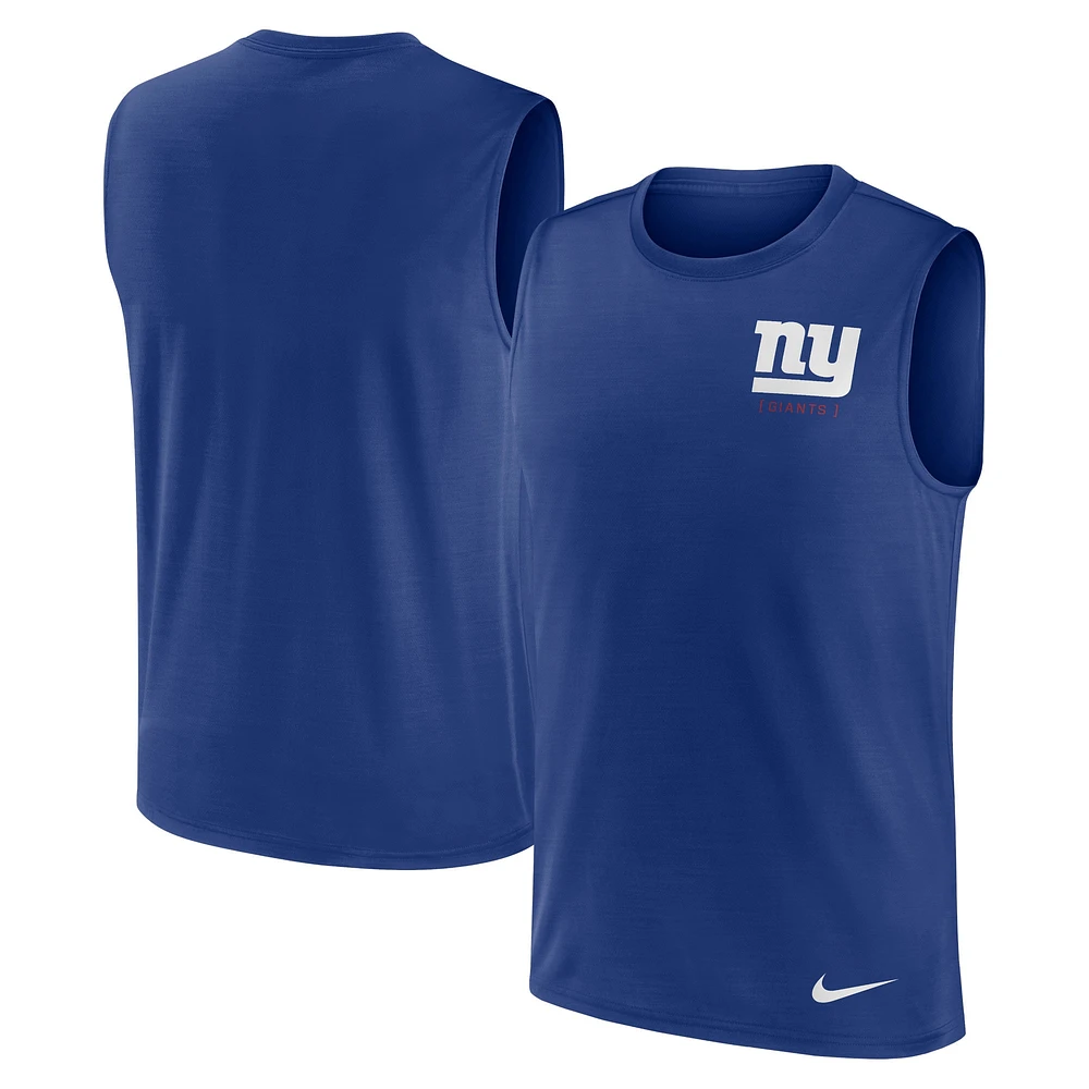 Men's Nike Royal New York Giants Large Logo Peformance Muscle Tank Top