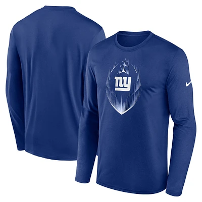 T-shirt à manches longues Nike Royal New York Giants Legend Icon pour homme