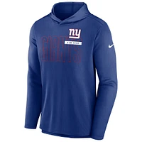 Men's Nike Royal New York Giants Lightweight Performance Hooded Long Sleeve T-Shirt