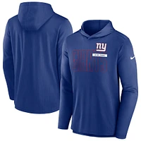 T-shirt à capuche manches longues Nike Royal New York Giants pour homme