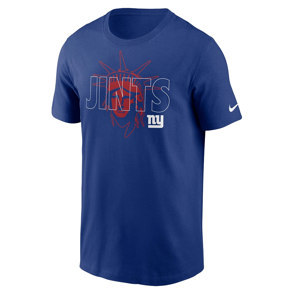 T-shirt essentiel local des Giants de New York Royal Nike pour homme