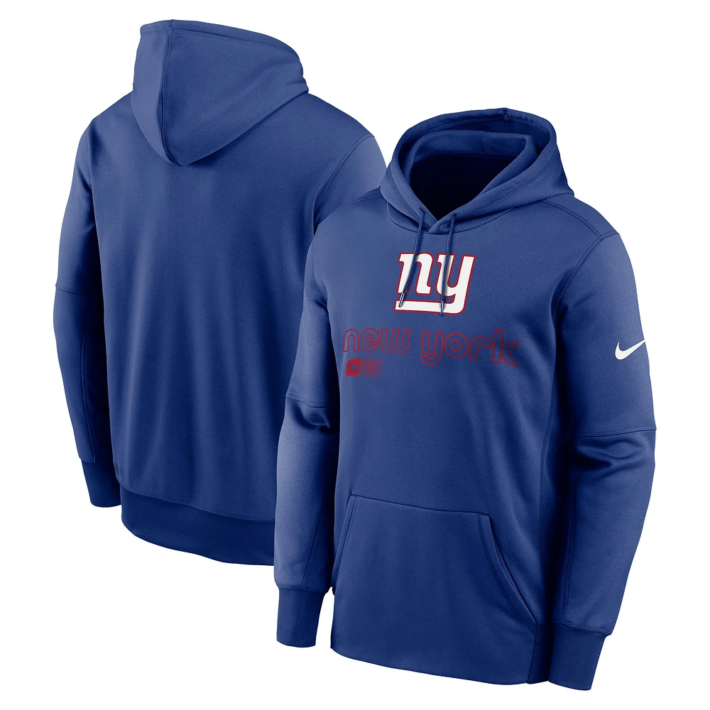 Sweat à capuche Nike Royal New York Giants Performance pour homme