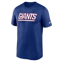 Men's Nike Royal New York Giants Primetime Legend Wordmark Performance T-Shirt