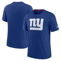 T-shirt à trois mélanges avec logo Nike Royal New York Giants Rewind Playback pour homme