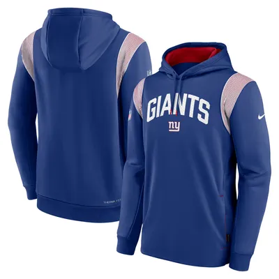 New York Giants Nike Sideline Athletic Stack Performance Pullover Hoodie - Royal