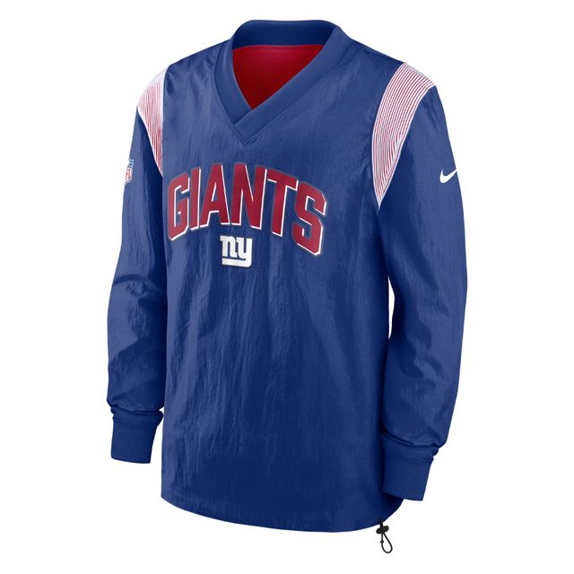 Veste coupe-vent à encolure en V pour homme Nike Royal New York Giants Sideline Athletic Stack