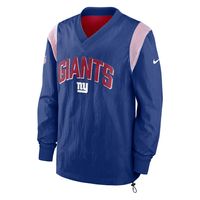 Men's Nike Royal New York Giants Sideline Athletic Stack V-Neck Pullover Windshirt Jacket