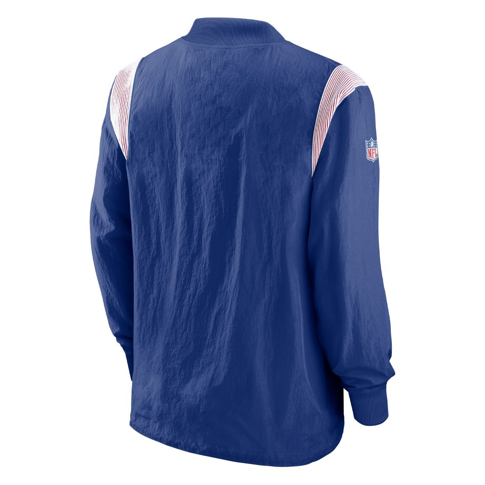 Men's Nike Royal New York Giants Sideline Athletic Stack V-Neck Pullover Windshirt Jacket