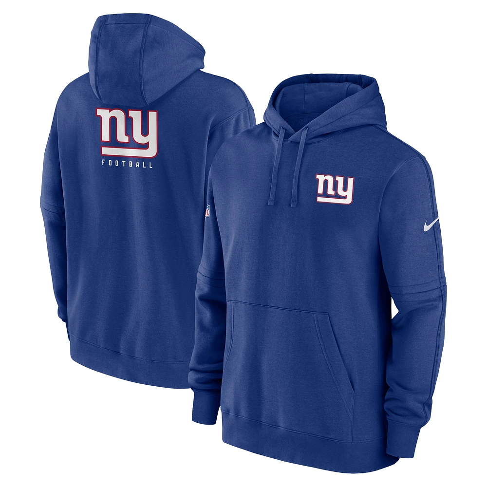 Men's Nike Royal New York Giants Sideline Club Fleece Pullover Hoodie