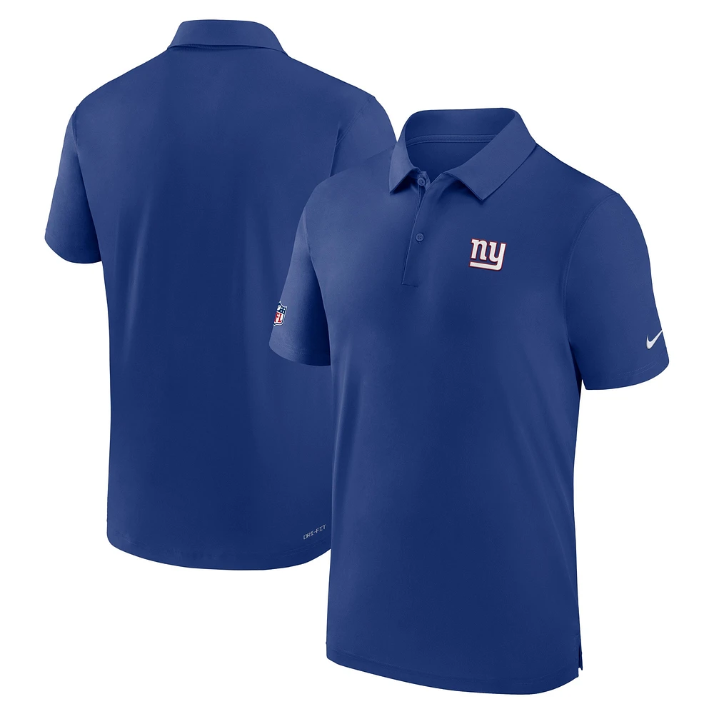 Polo de performance Nike Royal New York Giants Sideline Coaches pour homme