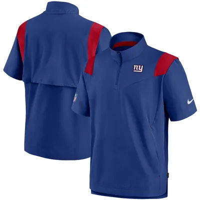 New York Giants Nike Sideline Coaches Short Sleeve Quarter-Zip Jacket - Royal