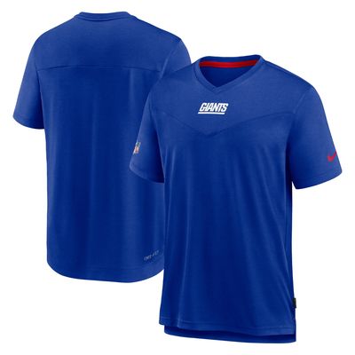 Men's Nike Royal New York Giants Sideline Coaches Vintage Chevron Performance V-Neck T-Shirt