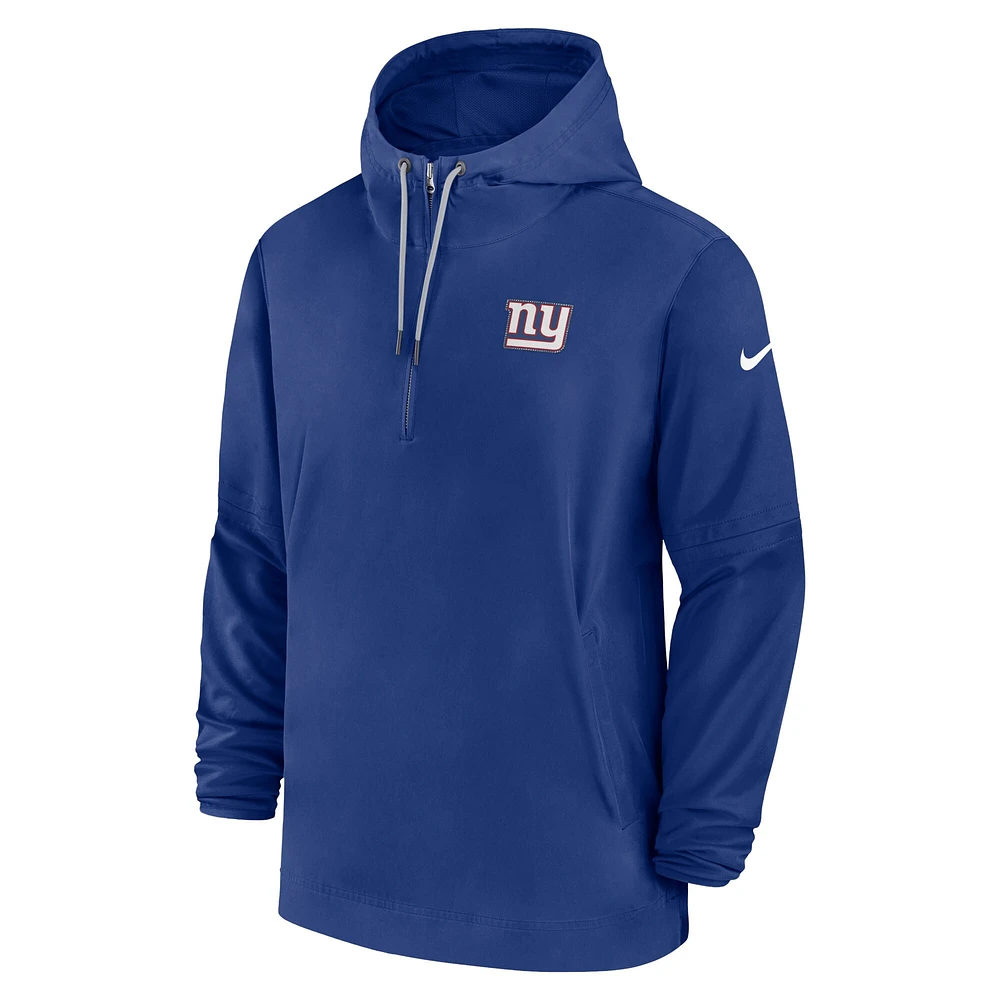 Men's Nike Royal New York Giants Sideline Half-Zip Hoodie