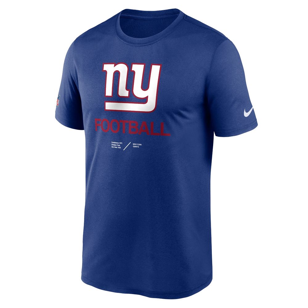 Men's Nike Royal New York Giants Sideline Infograph Performance T-Shirt