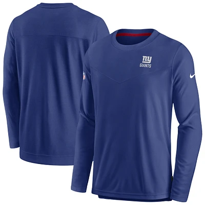 Men's Nike Royal New York Giants Sideline Lockup Performance Pullover Sweatshirt