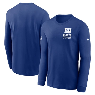 Men's Nike Royal New York Giants Sideline Performance Long Sleeve T-Shirt