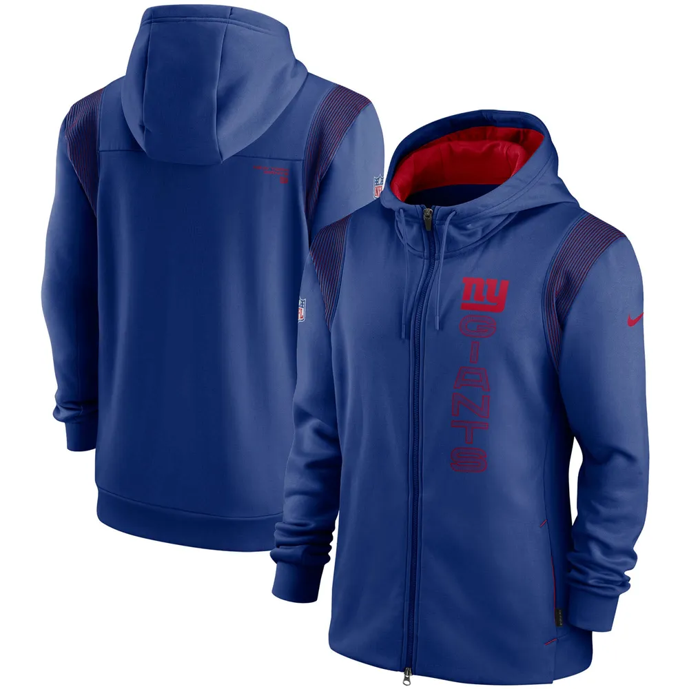 Nike Men's New York Giants Sideline Therma-FIT Pullover Hoodie - Blue - S Each