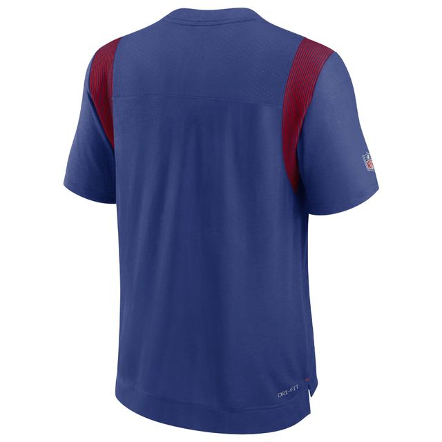 T-shirt de joueur Nike Royal New York Giants Sideline avec logo ton sur pour homme