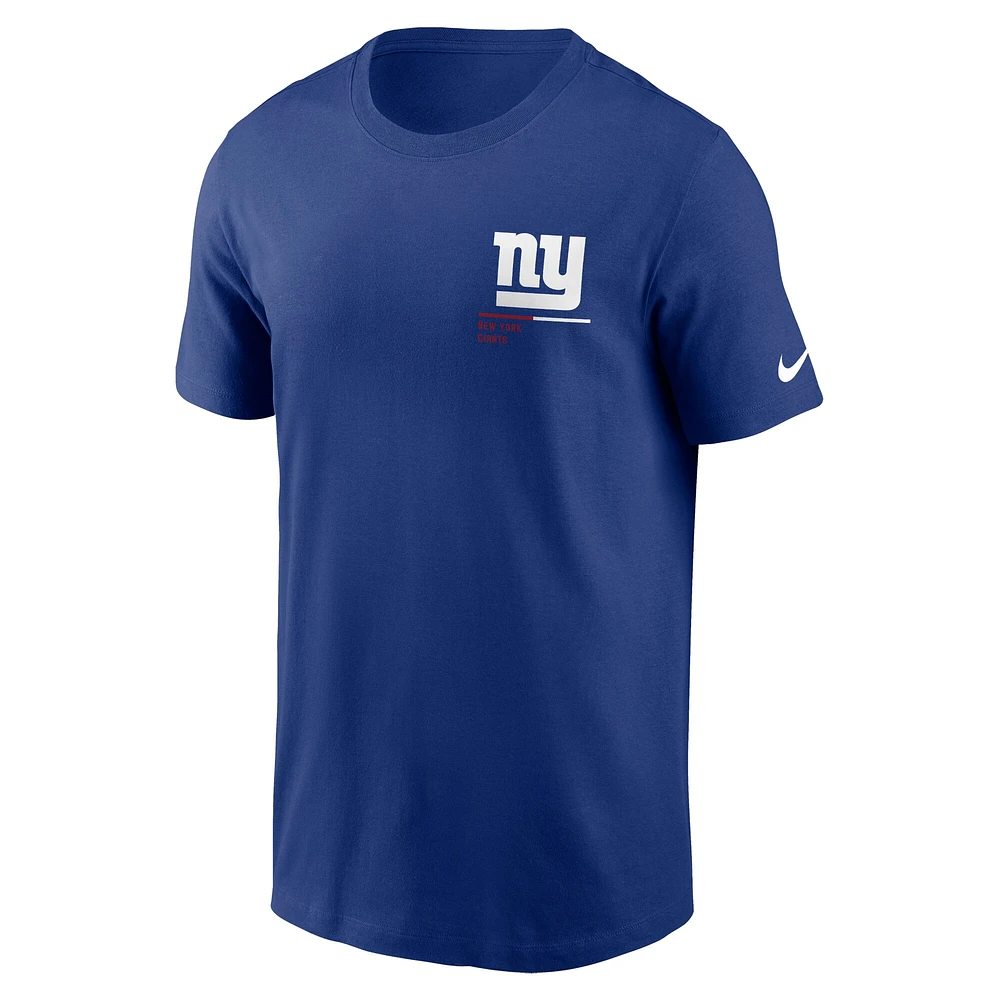 T-shirt Nike Royal New York Giants Team Incline pour Homme