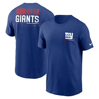 T-shirt Nike Royal New York Giants Team Incline pour Homme