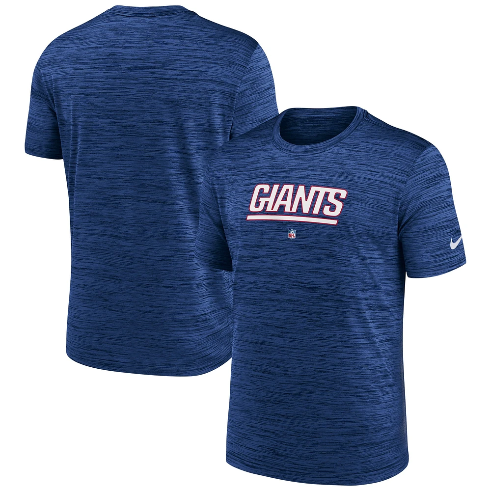 T-shirt Nike Royal New York Giants Velocity Performance pour homme