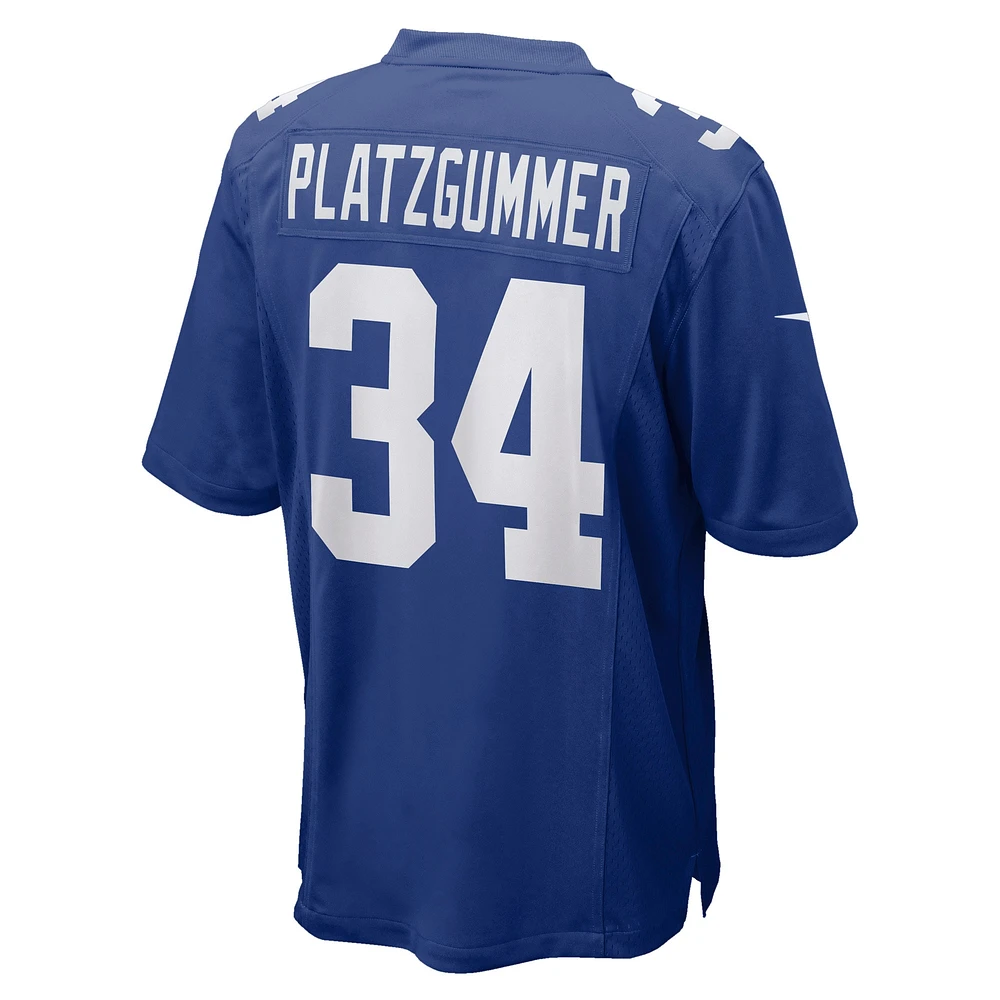 Maillot de joueur Nike Sandro Platzgummer Royal New York Giants pour homme